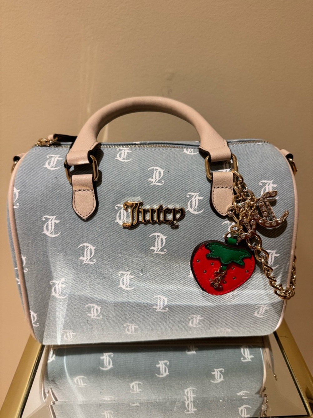 Juicy Couture ‘Denim Days’ Satchel with Strawberry Charm - Picture 5 of 5